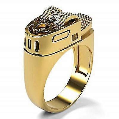 Creative Lighter Ring, Punk Ring Jewelry, Gold