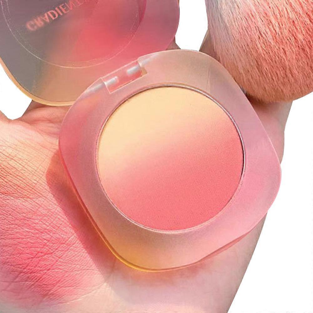 Blush de bochecha em pó leve e ricamente pigmentado e paleta de maquiagem marcante com acabamentos em pérola, cetim e fosco