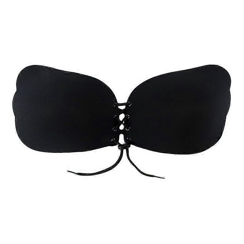 Self -adhesive Push -up Bra, Invisible Support - Black, B Cup Black One Size