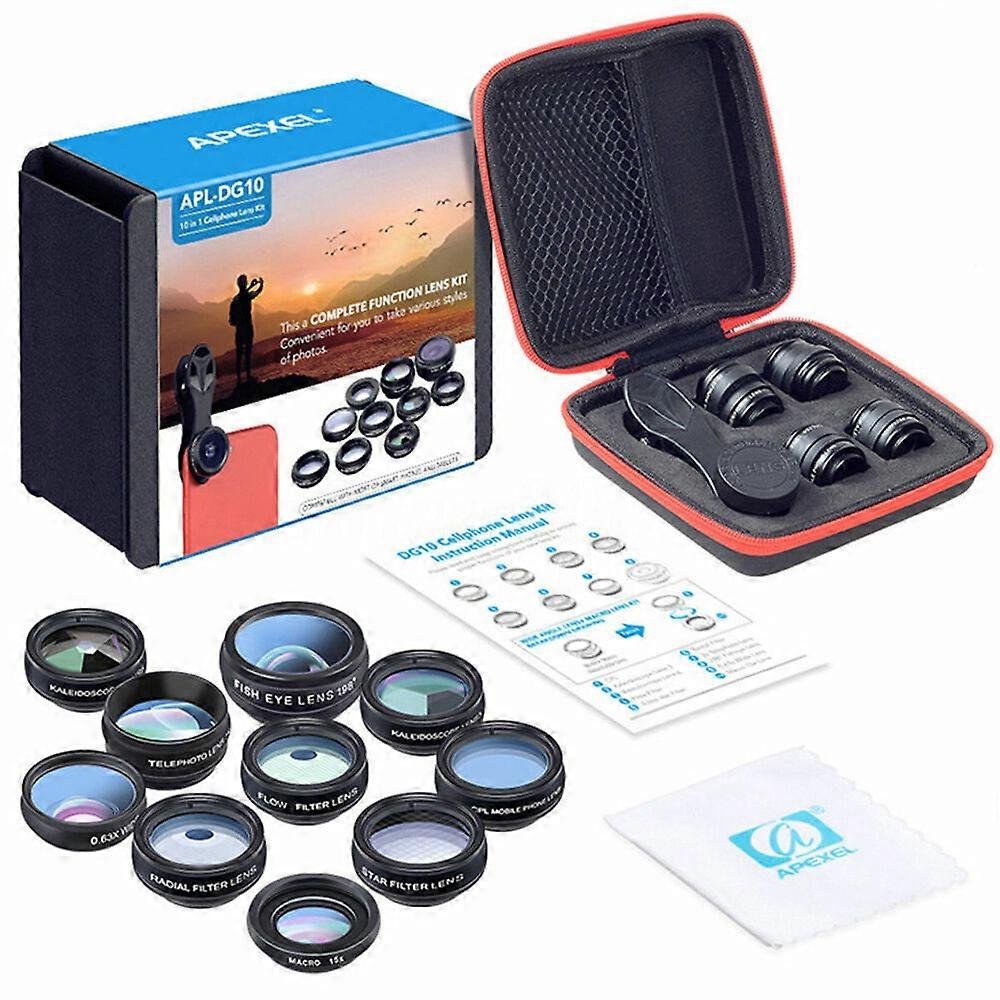 10 in 1 Set Universalobjektiv Fisheye Weitwinkel-Handys Einfacher Wechsel zur SLR
