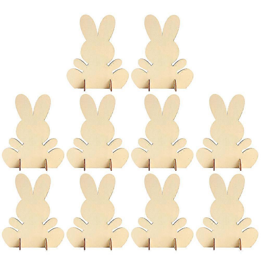 10Pcs Unfinished Bunny Table Decors Easter Decoration Easter Bunny Decor Easter Ornament