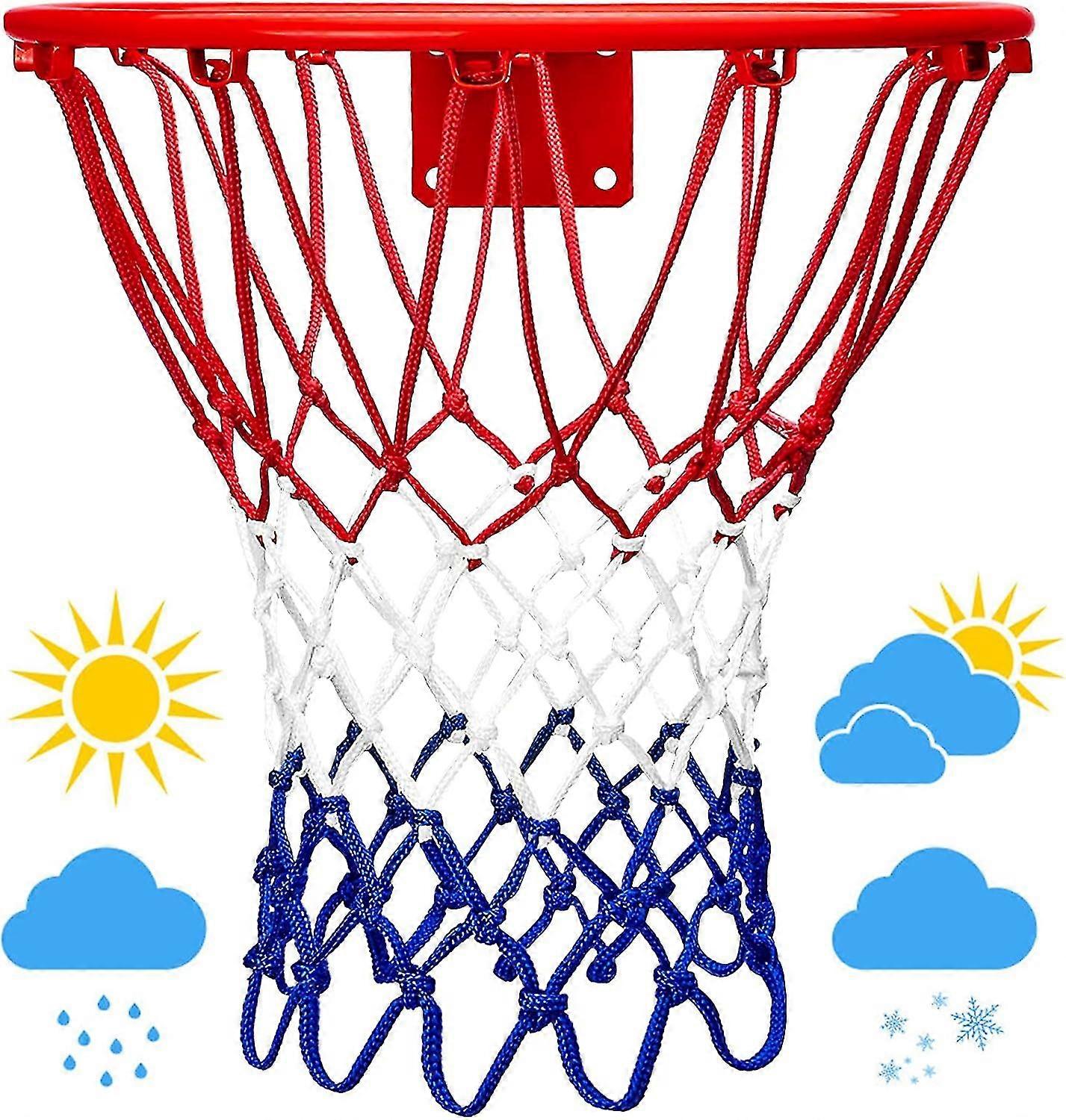 Upgraded Thickening Heavy Duty 21inches Standard Basketball Nets,rainproof Sunscreen For All-weather Thick Nets,12