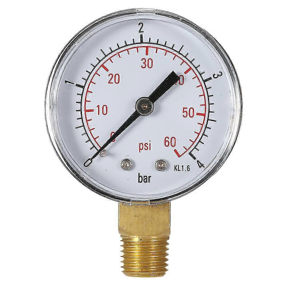 50mm 0~60psi 0~4bar Pool Filter Water Pressure Dial Hydraulic Pressure Gauge Meter Manometer 1/4" Npt Thread