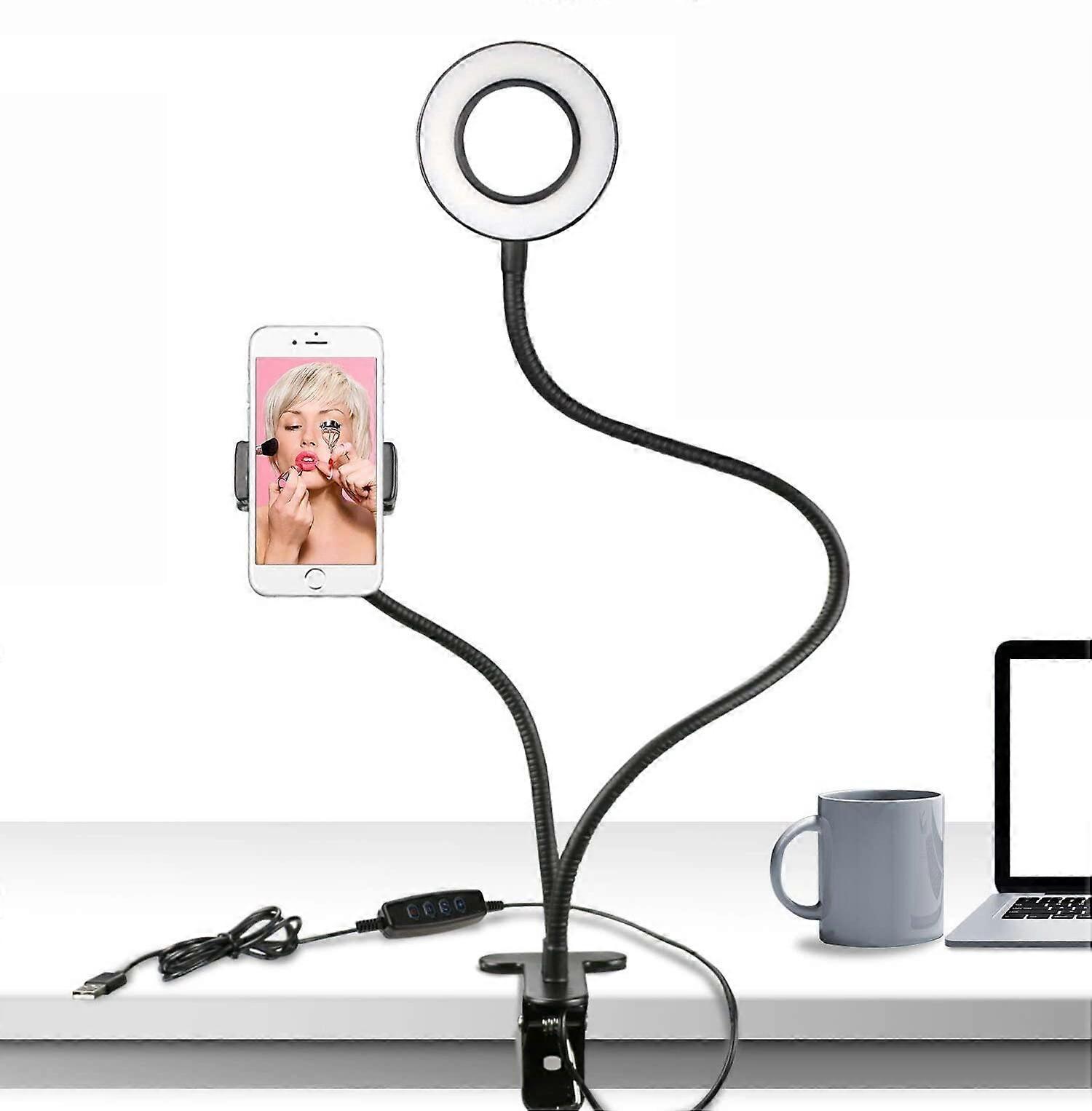 LED Selfie Light with Mobile Phone Holder for Samsung iPhone X