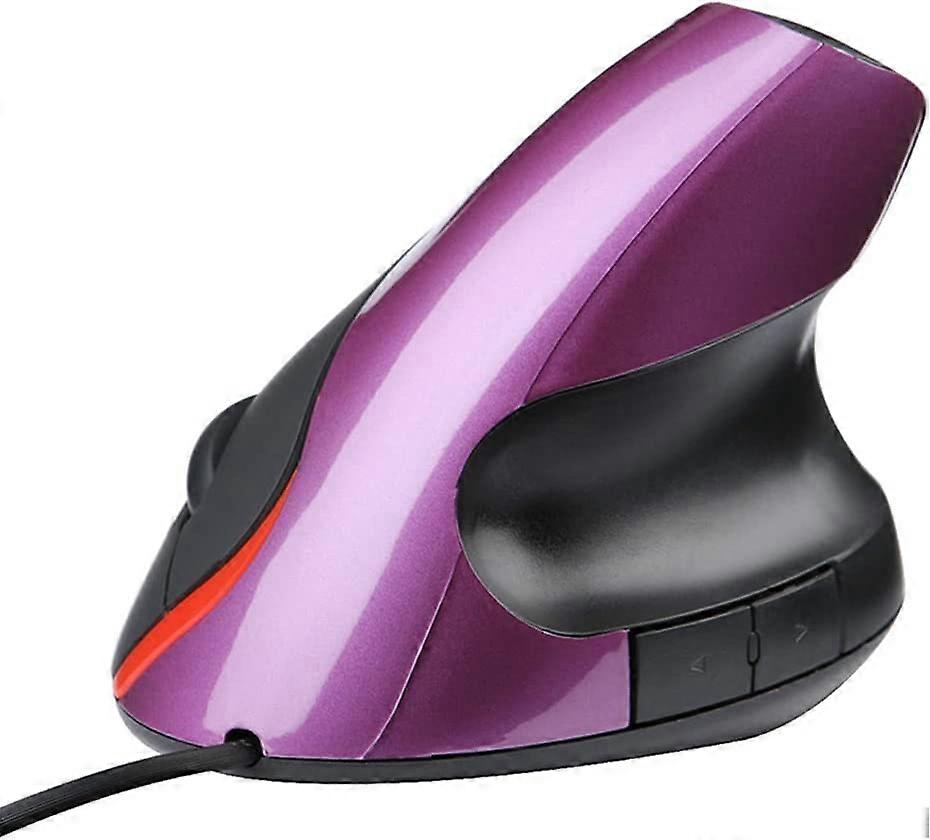 Wired Vertical Mouse, Ergonomic Design Laptop PC Computer Mouse, USB Corded Optical Mouse (Purple)
