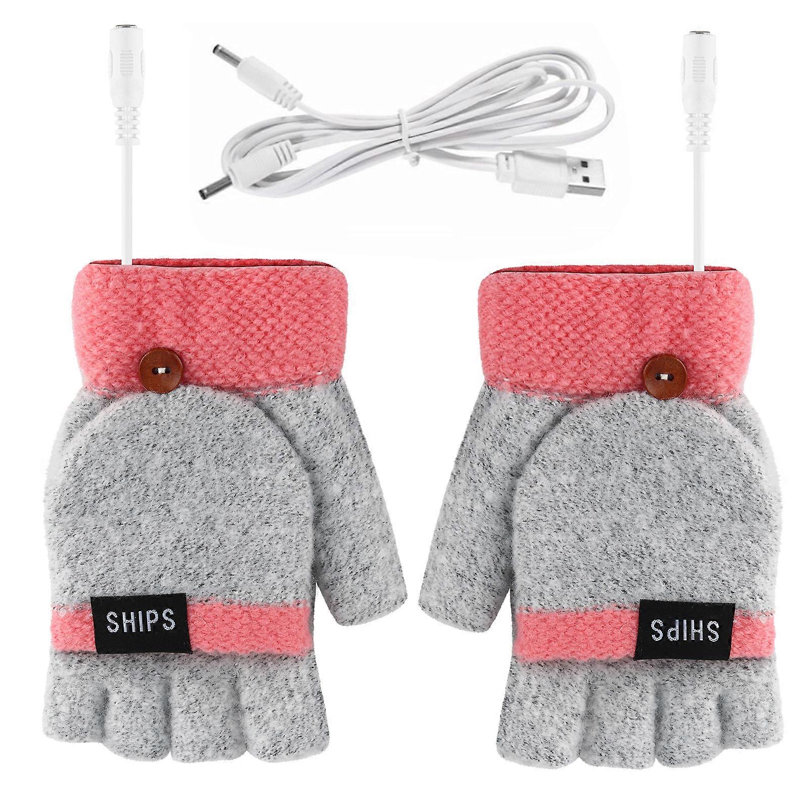 Double-sided USB heated gloves Electric gloves Rechargeable glovesA