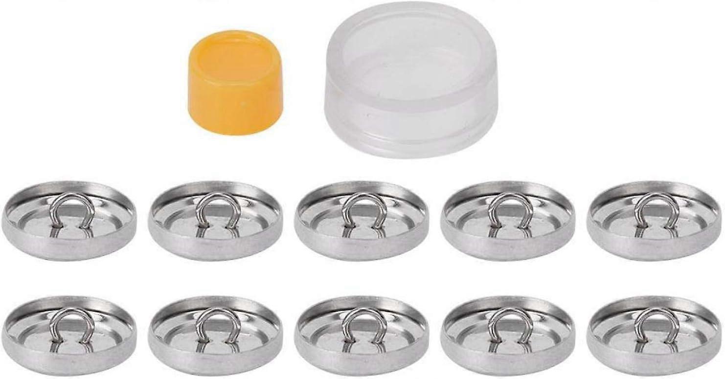 Self Cover Buttons, Buttons To Cover with Flat Backs, 10 Set Round Button Base, DIY Fabric Covered Button Kit, Size 20mm 25mm 30mm 40mm Optional(30mm)