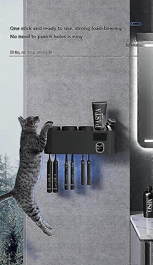 Smart Toothbrush Sterilizer Uv Wall-mounted Electric Sterilization Brushing Cup Rack