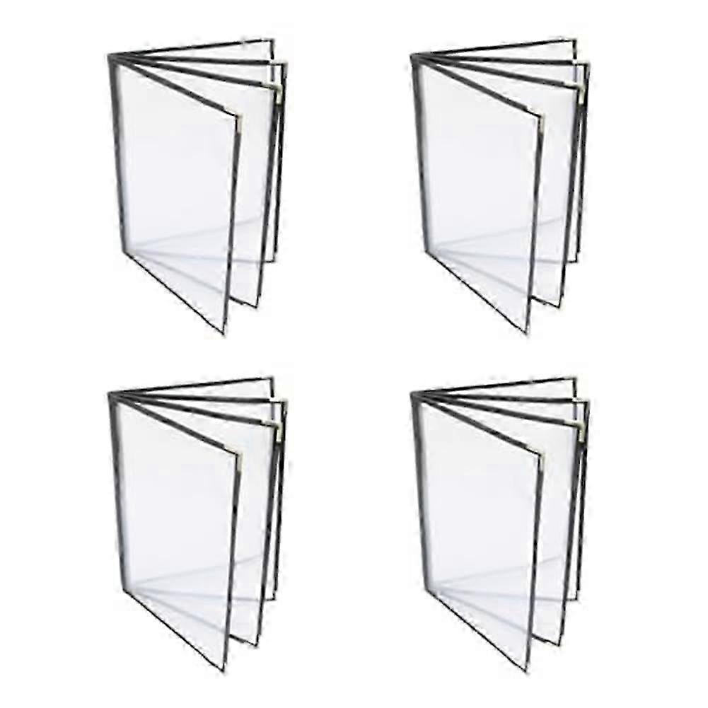 4PCS Menu Covers, Menu Covers 8.5X11Inch, Menu Holder 4 Page 8 View, Restaurant Menu Covers compatible with A4