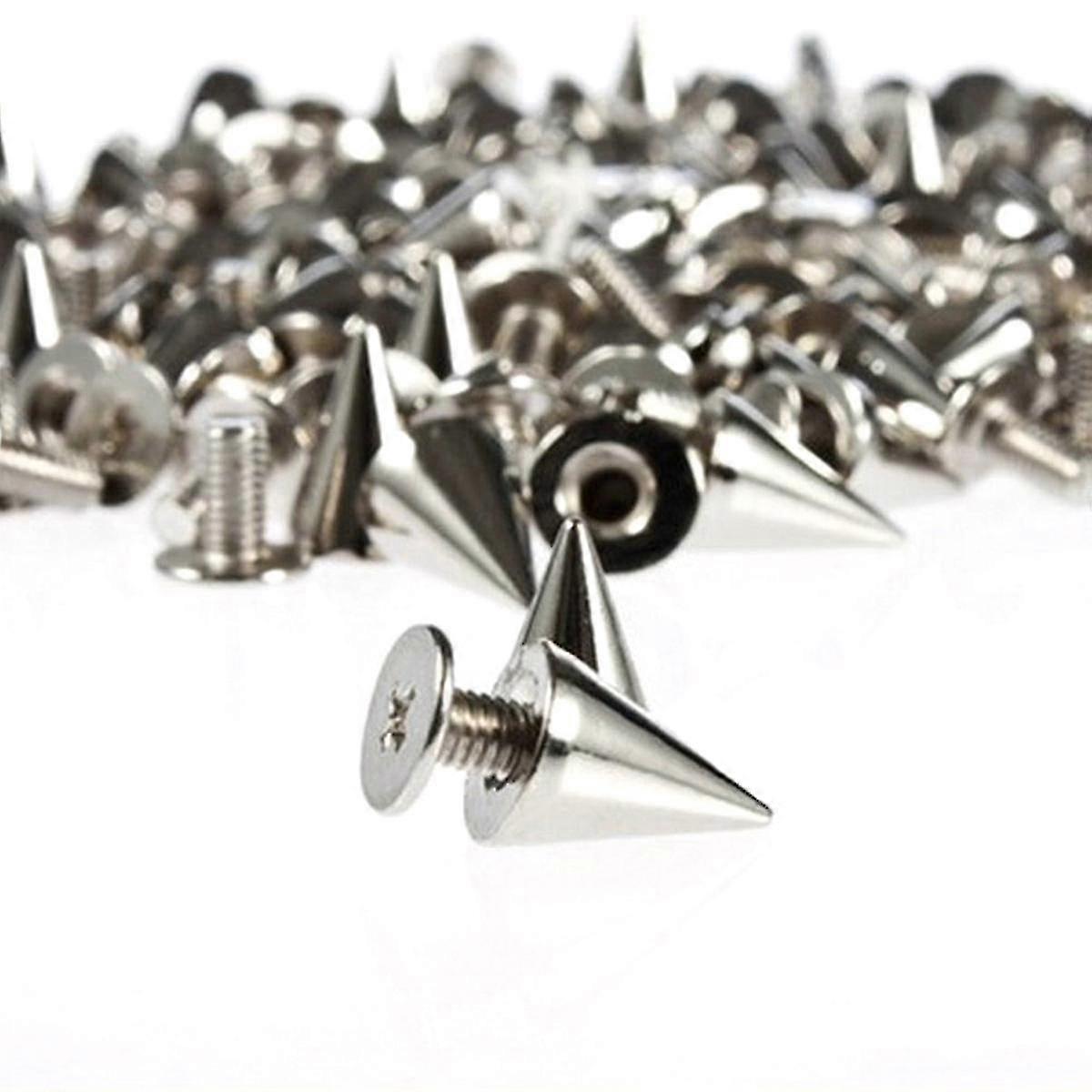 100pcs Cone Spikes Screwback Studs Diy Leather Craft Punk Style Rivets