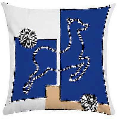 2 stks Nordic kussensloop ins lichte luxe stijl kussensloop retro kunst abstract kussen sofa rugleuning 45 cm (kussen kern niet inbegrepen) stijl 20