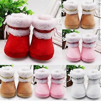 Newborn Baby Boy Girl Pram Shoes Infant Faux Fur Boots Winter Snow Warm Booties