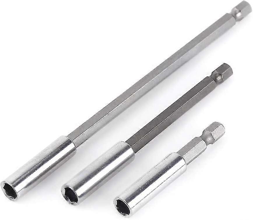 3pcs 1/4" magnetic bit holder screwdriver extension hex shank 60mm 100mm 150mm screwdriver bit extension