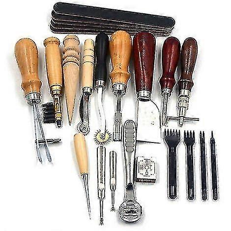 Handmade Diy Leather Tool Set Hand Sewn Leather Handmade Leather Set Art Set 10 Style 18 Piece Set