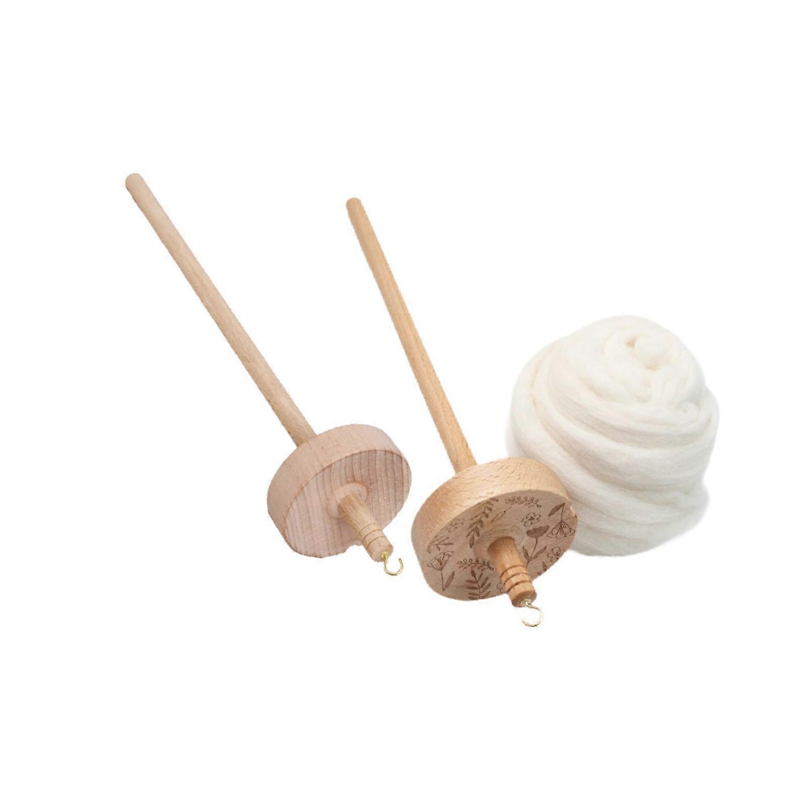 2Pcs Drop Spindle DIY Easy to Use Yarn Spindle for Crochet Felting Beginners