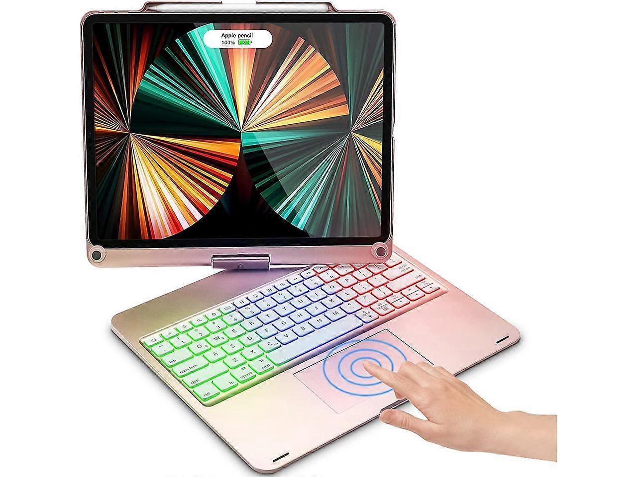 Touchpad Keyboard Case for iPad Pro 12.9 inch 6th Generation 2022 5th Gen 2021 4th Gen 2020 3rd Gen 2018 Backlit Bluetooth Cover with Pencil Holder