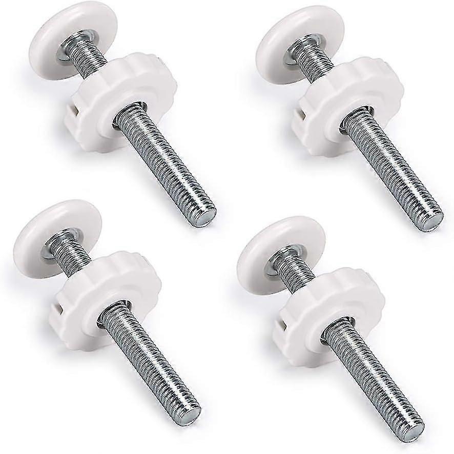 (white) 4 Pcs Threaded Pin Pressure Rods For Stair Gate