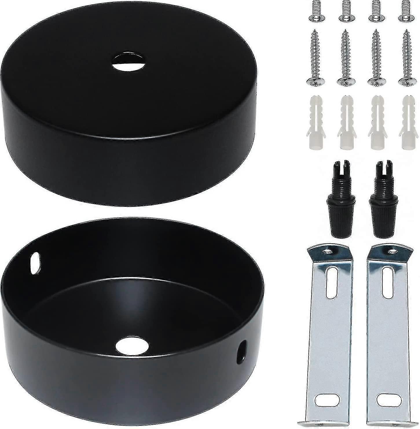 Stropní stříška 80 x 20 mm černý kryt z drátu stropní růže pro lustr s instalačním příslušenstvím pro