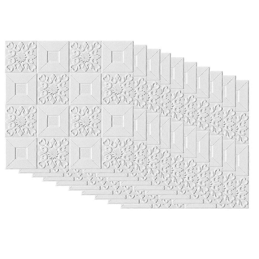 10pcs 3d Self-Adhesive Tile Brick Wall Panel Roof Sticker Foam Panel