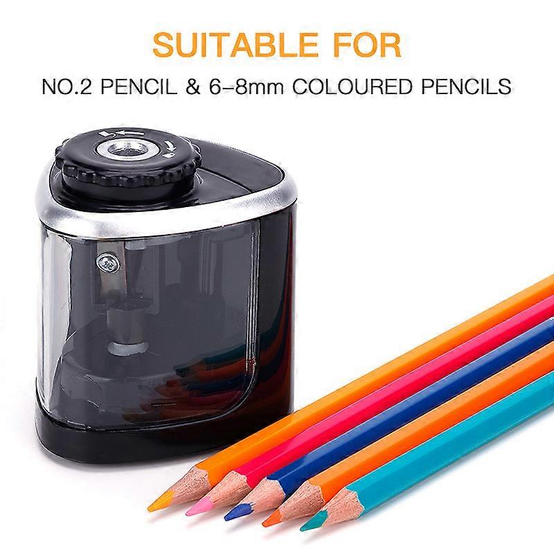 Electric pencil sharpener, child friendly manual and battery operated pencil sharpener, automatic cordless pencil sharpener with container, suitable f