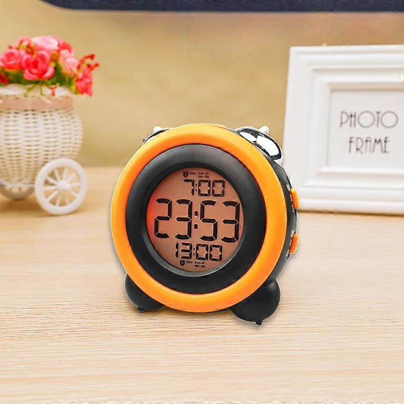 Loud alarm clock for heavy sleepers with optional alarm Dual alarm setting Snooze function (orange) 1pcs