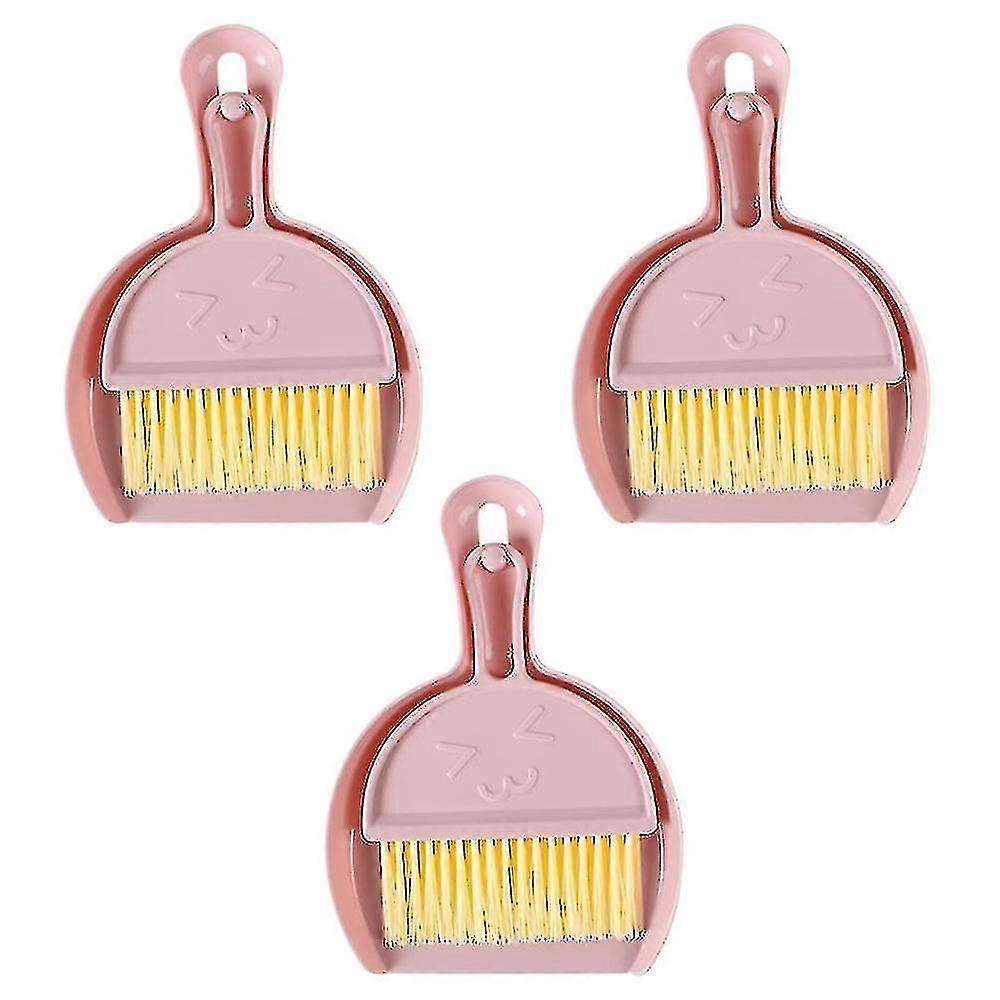 3pcs Mini Dustpan And Brush Set For Office Home Table Desktop Cleaning