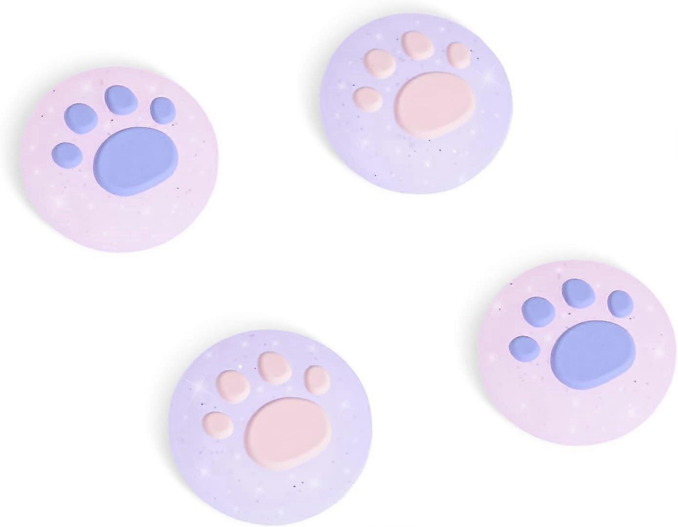 4 PCS Joy Con Thumb Grip Cap for Switch/Switch Lite- Pink+Purple, Silicone Cute Kawaii Analog Thumb Grip Protective Cover for Joy-Con Controller