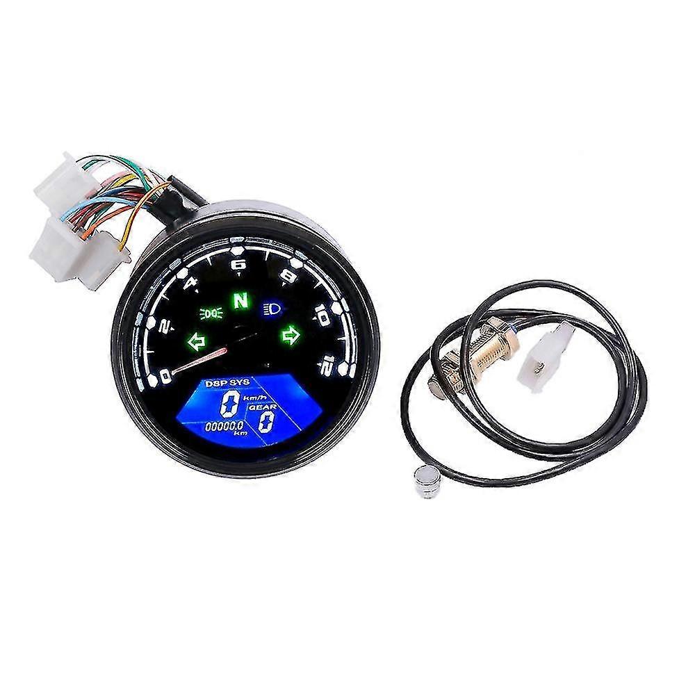 Motorcycle Lcd Digital 0-12000 Rpm Speedometer Odometer