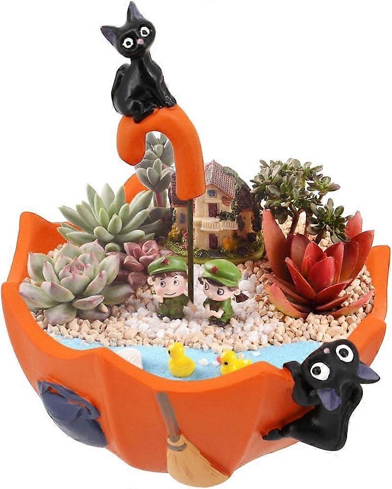 יצירתי מטריה עציצים עציצי מברשת עציץ לפרחים סדום צמחים בשרניים שולחן כתיבה חדר גן