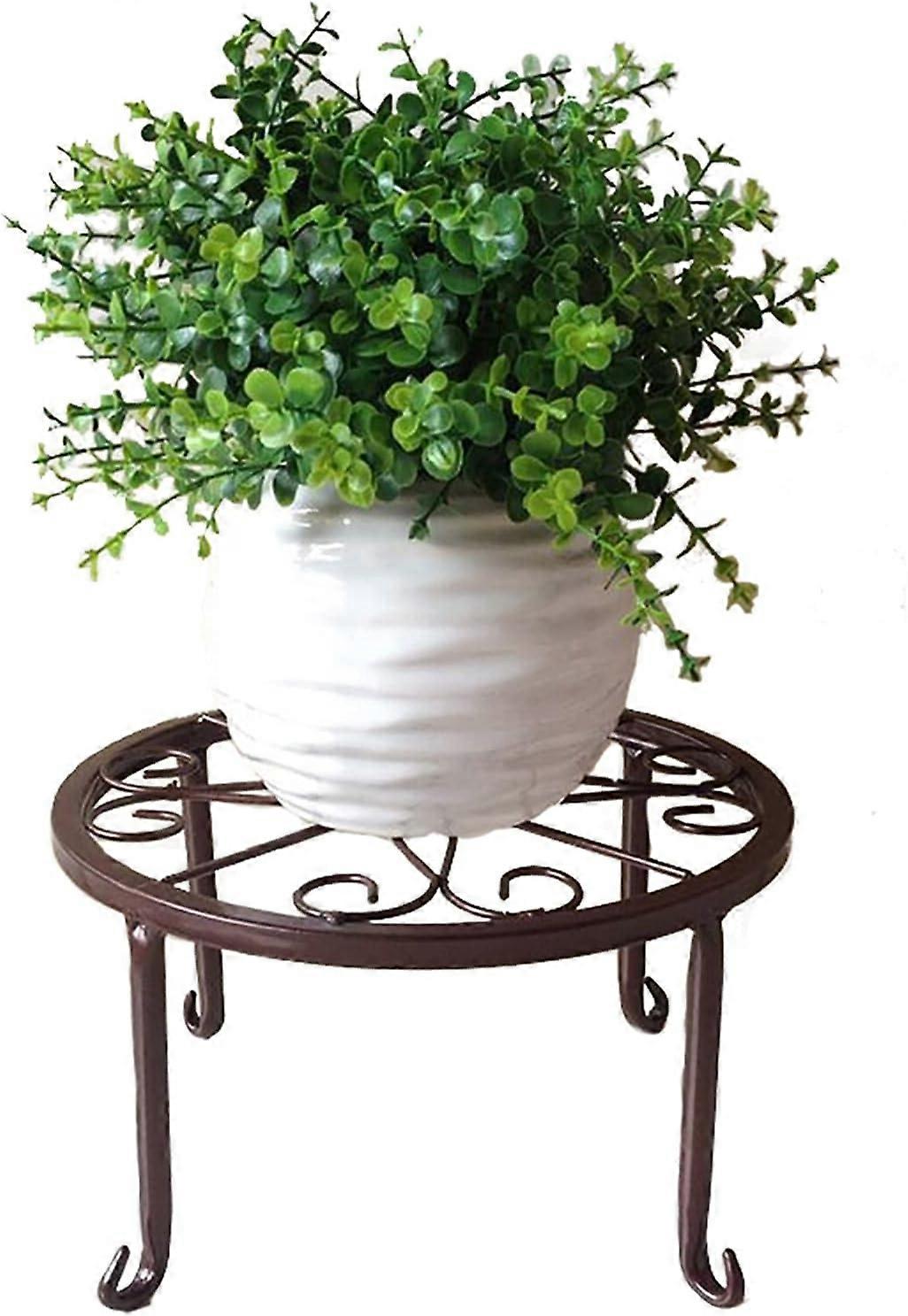 鍛えられた鉄の植木鉢は円形の金属の植物の立場4足のスツール屋内屋外の装飾を立つ