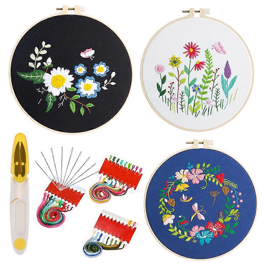 Beginner Cross Stitch Set Needlework Hoop Handmade Sewing Art Craft Kit Durable