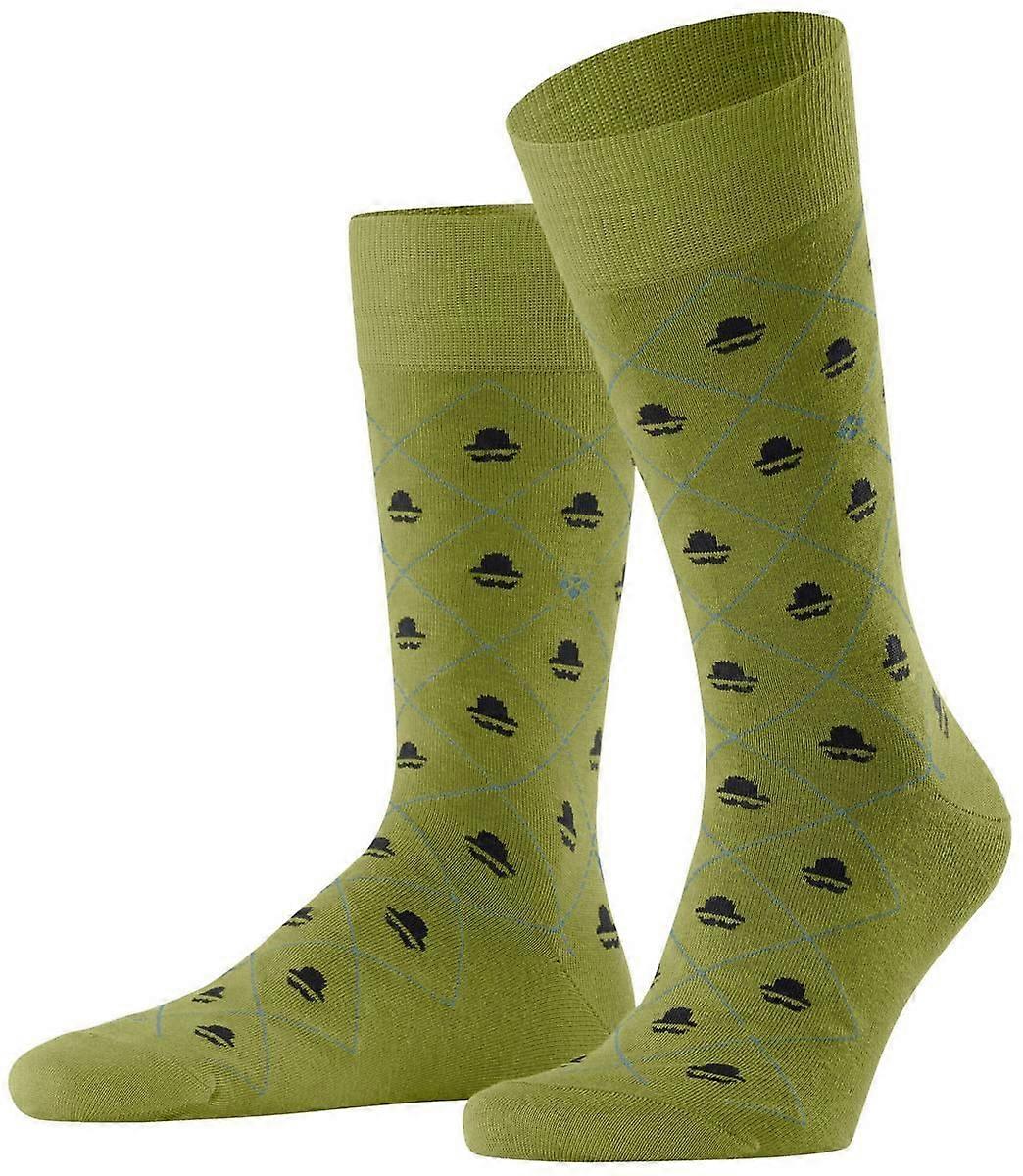 Burlington Moustache and Hat Socks - Jungle Green