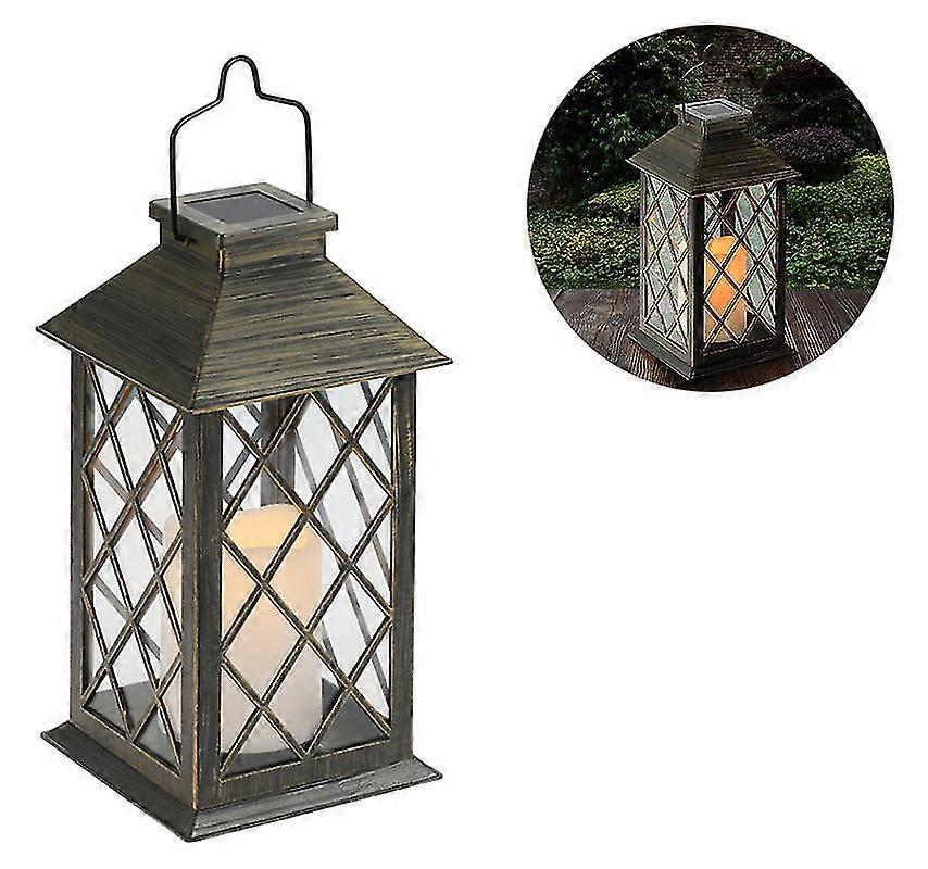 Solar Lantern With Led Candle And Deceptively Real-looking Flickering Effect, Ip44 Fes
