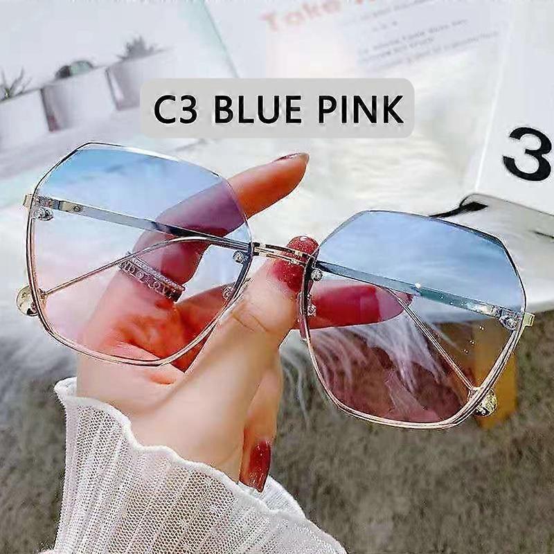 Mode Zeshoekige Zonnebril Vrouwen Merk Ontwerper Luxe Gradient Lens Zonnebril Lady Square Oversized Tinten Vrouwelijke Brillen