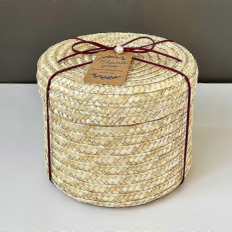 Lidded Storage Box Round Multi-purpose Sundries Storage Organizer Present Box