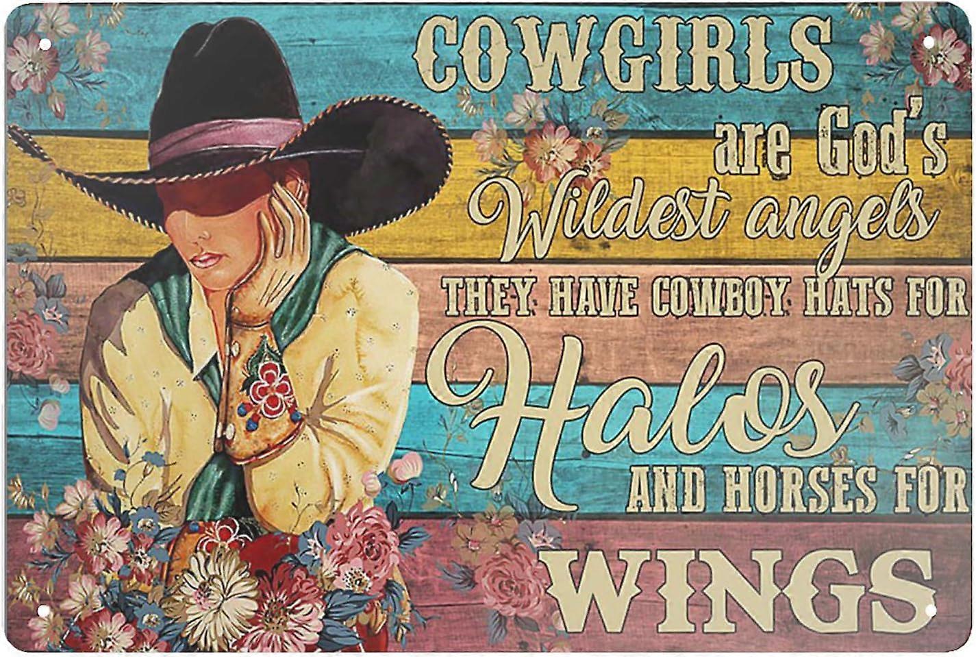 Metal tin sign cowboy on a horse  cowboy code, if its not yours dont take it, if it true dont say it tin sign vintage garage sign 12 x 8 inch