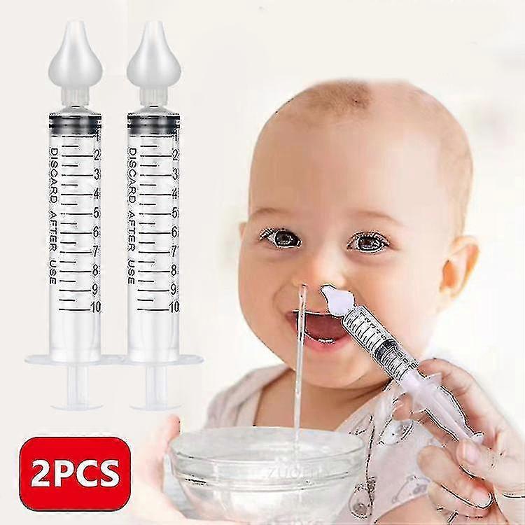 2pcs Baby Nasal Aspirator, Syringe Baby Nasal Irrigator Infant Nose Cleaner Rinsing Device