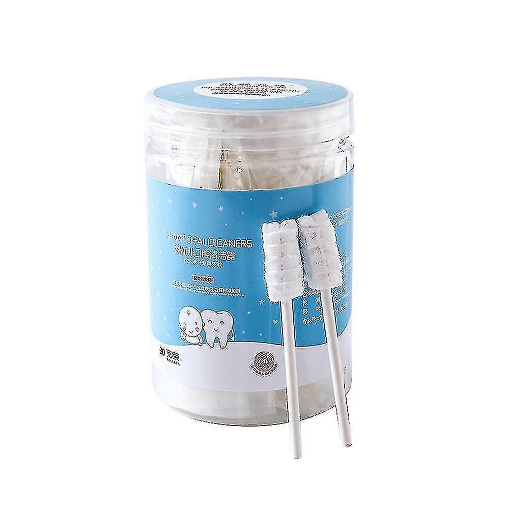 30pcsベビータンクリーナー使い捨てガーゼ歯ブラシ紙ロッド幼児オーラルクリーニングスティックデンタルケア