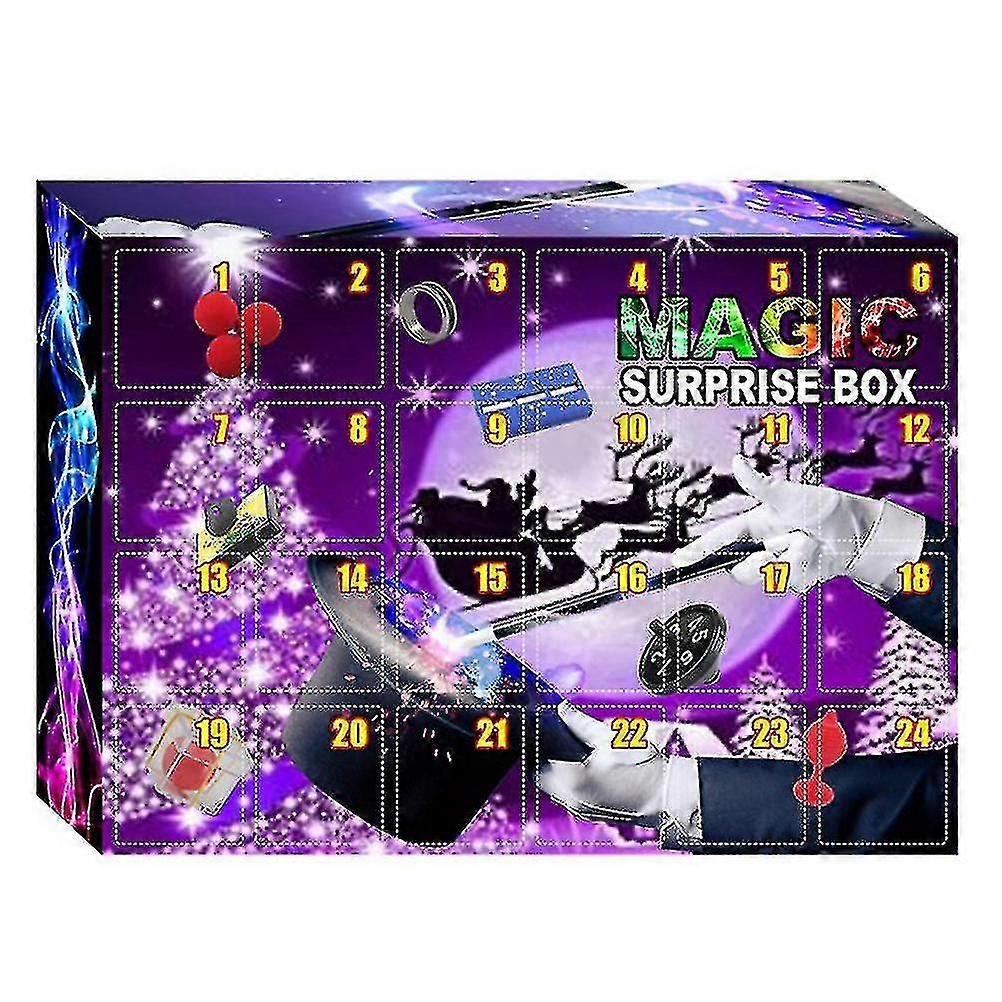 Magic Surprise Box Advent Calendar 2023 Για Παιδιά 24τμχ Μαγικά Κόλπα Props Kit Χριστουγεννιάτικο Ημερολόγιο αντίστροφης μέτρησης Μαγικά Παιχνίδια Δώρα Για Αγόρια Και Κορίτσια--