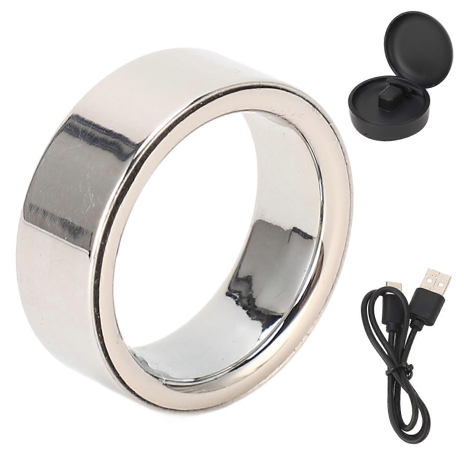 Smart Health Ring Fitness Tracker Bluetooth per il monitoraggio del sonno Monitoraggio dell'ossigeno nel sangue Impermeabile Ricaricabile Argento