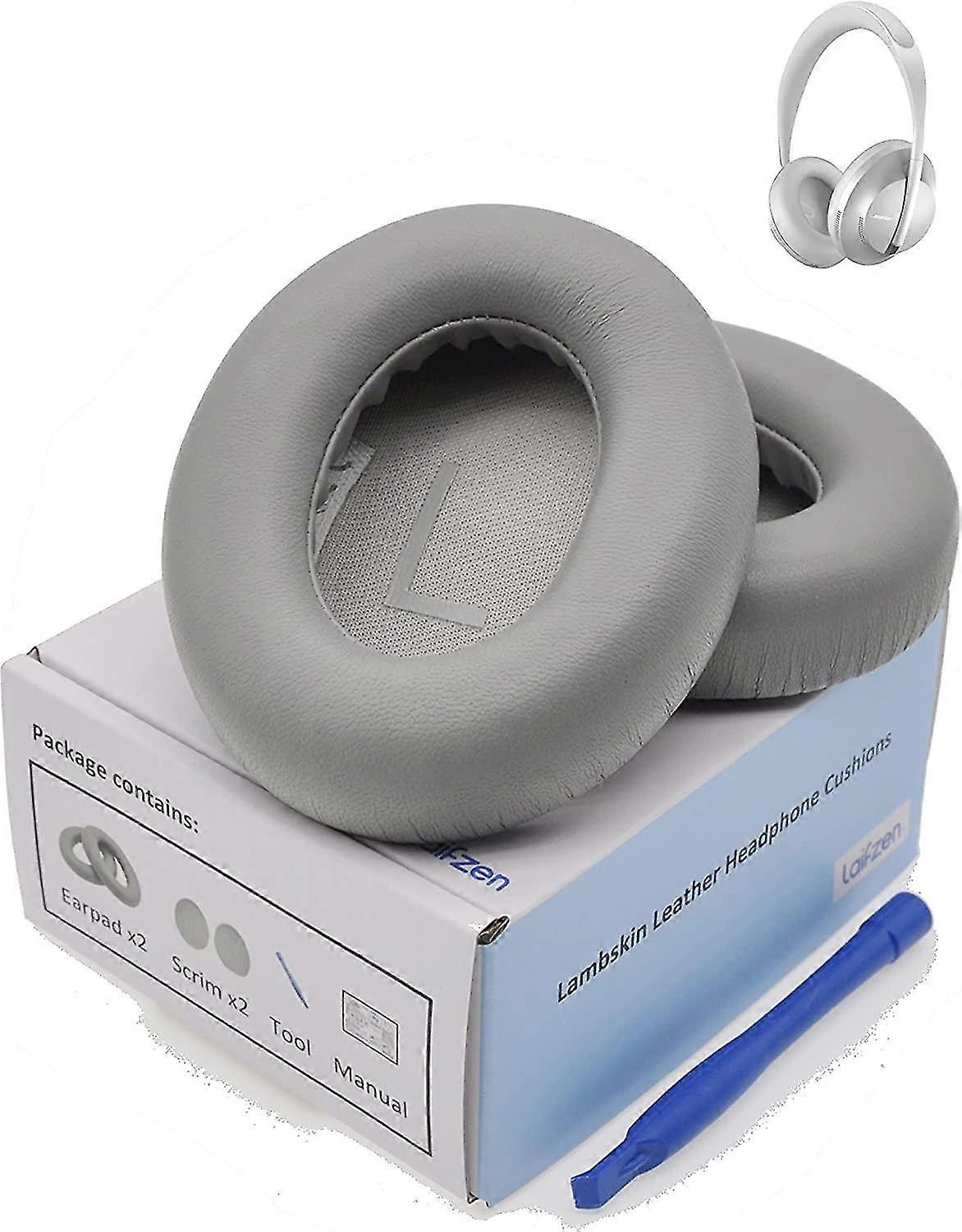 ラムスキンNc 700イヤーパッド本革イヤーパッドクッションシープスキン交換カップボーズNc700ノイズキャンセリングヘッドフォングレー(シルバーグレー)