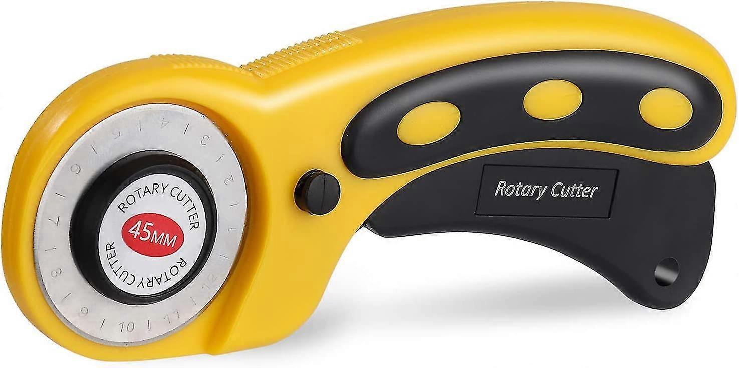 Rotary Cutter, 45mm Rotary Blades Durable Steel Sks-7 Rotary Knife Blades And Safety Lock, Precise Cutting For Sewing Patchwork Leather Fabric Paper