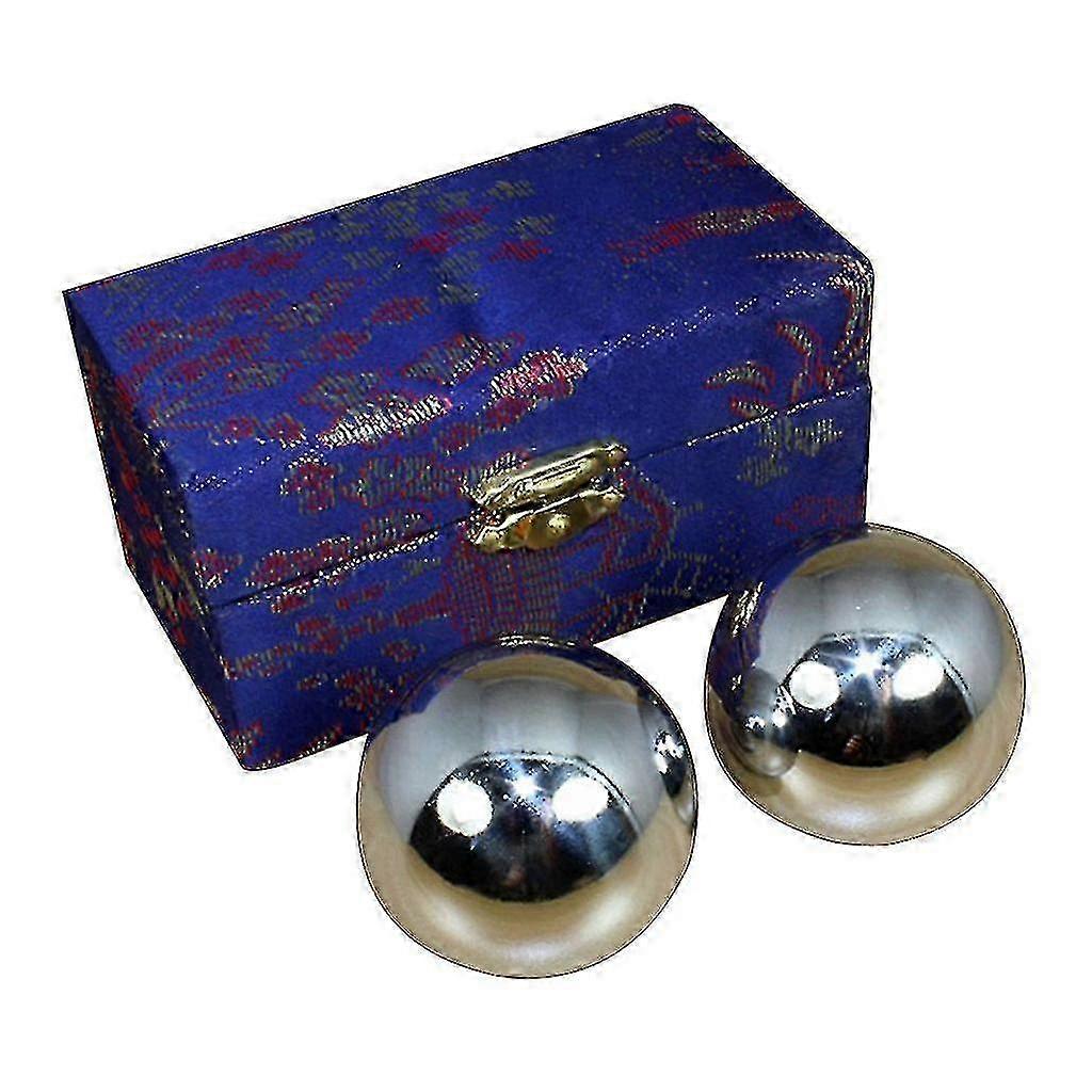 1 Pair Finger Exercise Baoding Balls Hand Massage Balls Daily Meditation Balls(Box color is random)