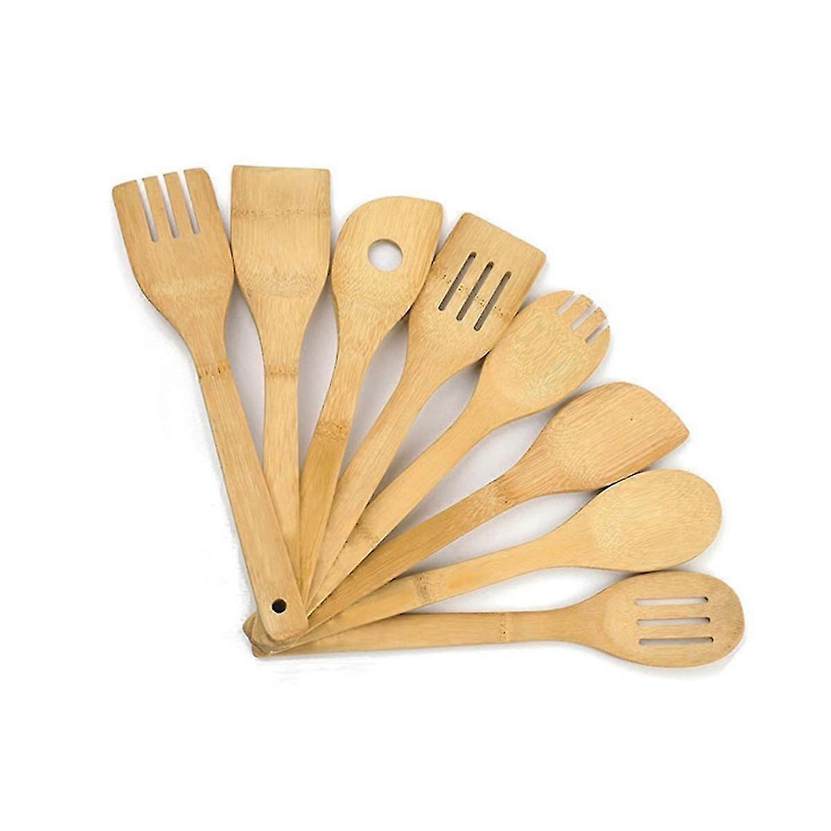 طقم من 8 ملاعق - طقم ملاعق وملاعق طبخ - مساعد مطبخ مصنوع من FSC 100٪