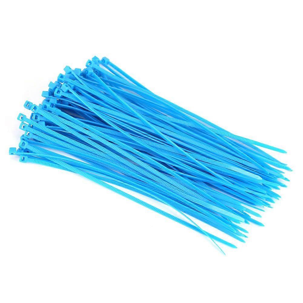100Pcs 15cm Reusable Nylon Cable Self Locking Zip Ties Wire Wrap Fasten Strap Blue