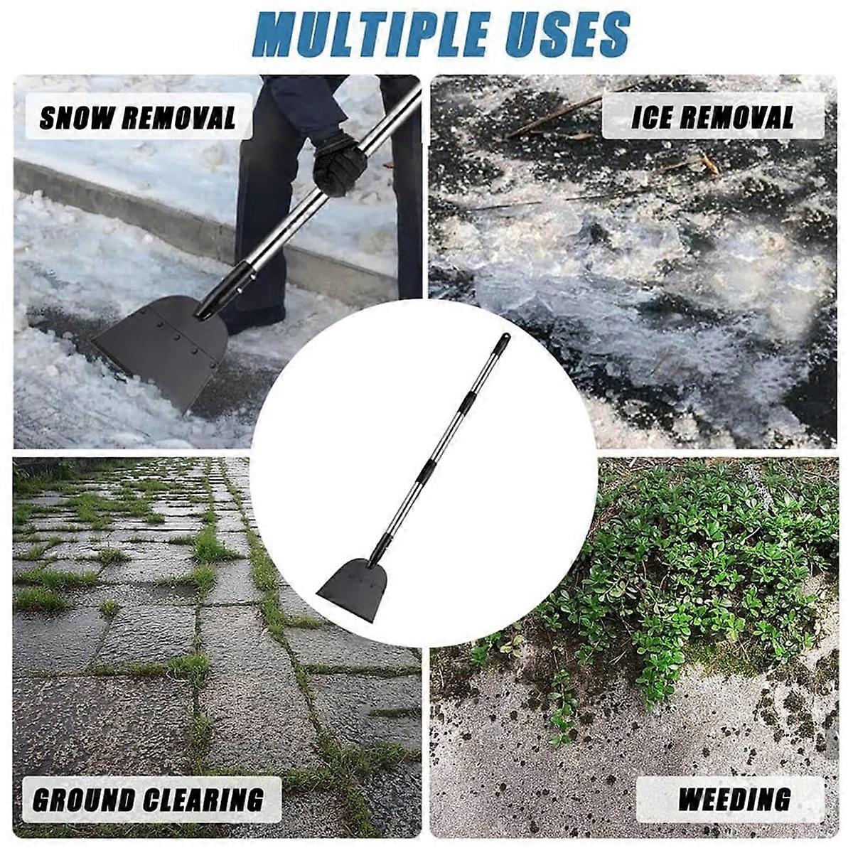 Snow Shovel, Driveway Ice Scraper Tool, Floor Scraper for Cleaning Weeds Tools, Suitable for Roads Outdoor Garden