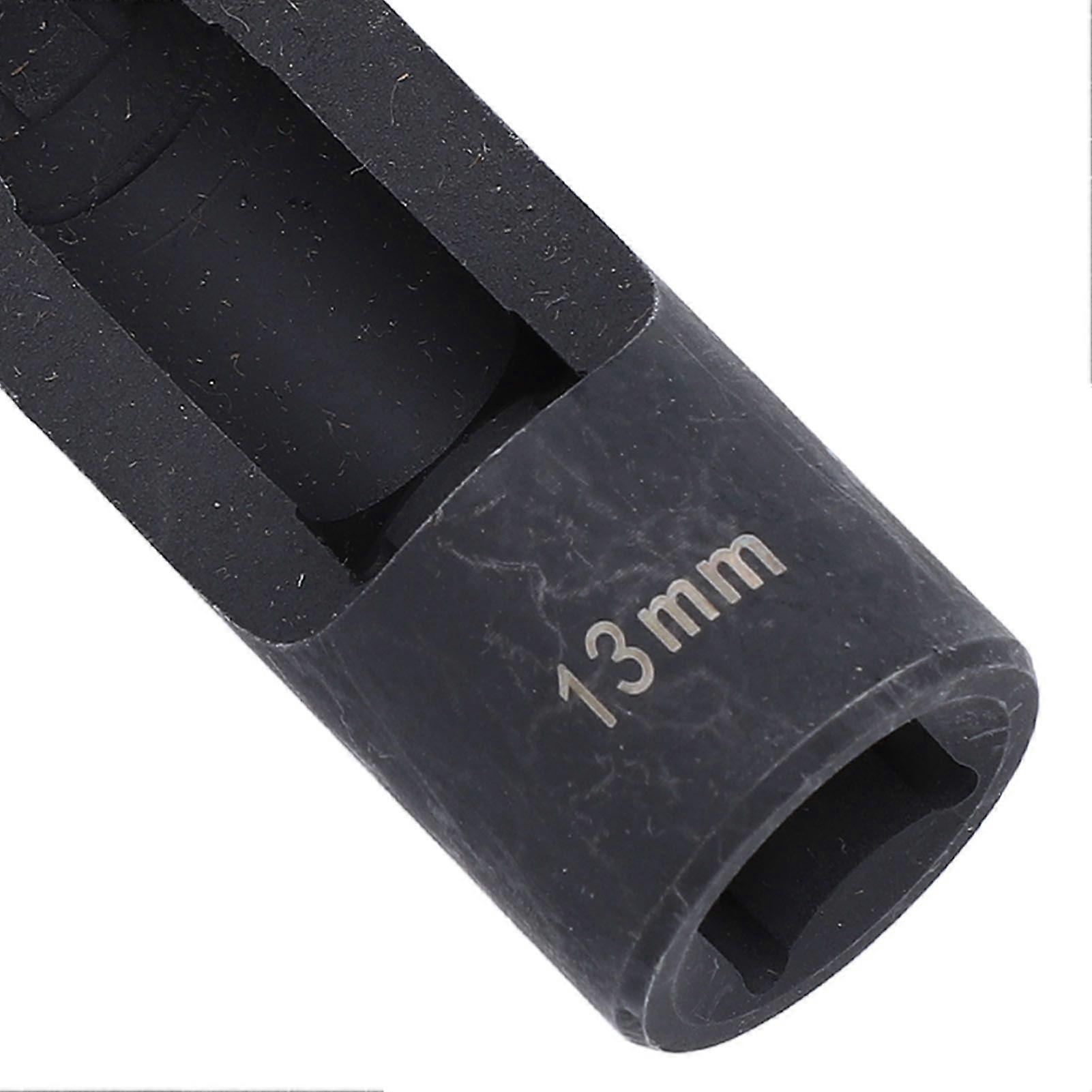 Fuel Line Socket 1/2in Drive Chrome Vanadium Steel Efficient Removal for Fasteners On Injector Lines Bent Pipes EGT Sensors 12mm