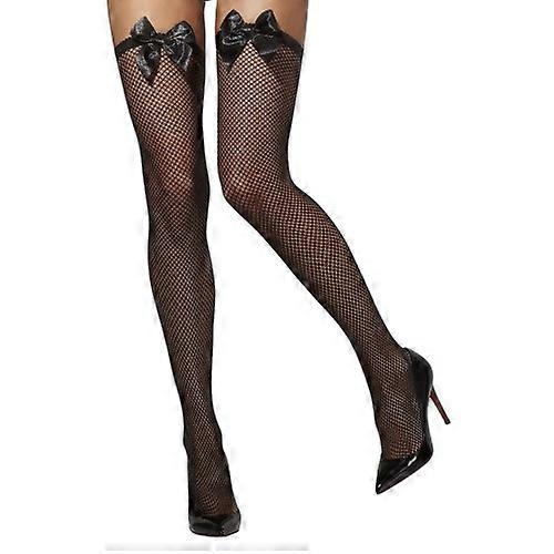 Smiffys Womens/Ladies Bow Fishnet Hold Up Stockings