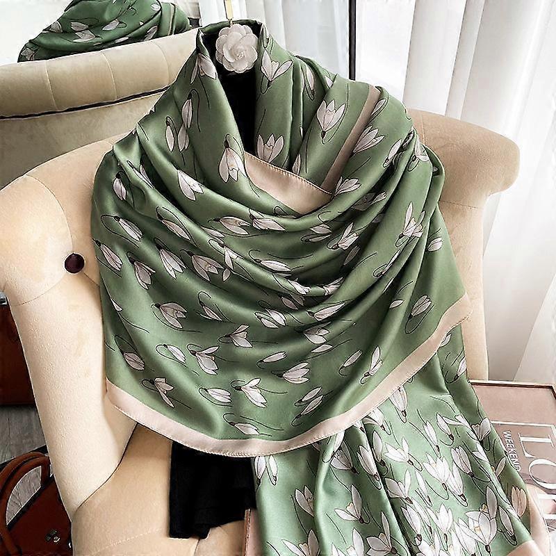 Autumn and Winter Printed Artificial Silk Scarf Long Warm Shawl