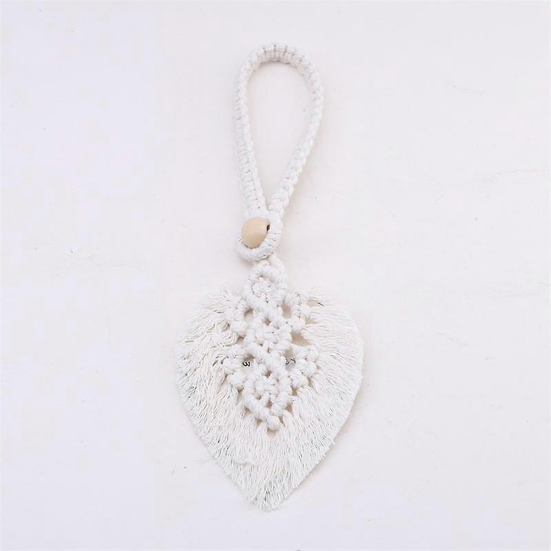 Hand-woven Curtain Tieback with Leaf Shape Tassel Pendant Curtain Holder Straps Living Room Curtain Decorative